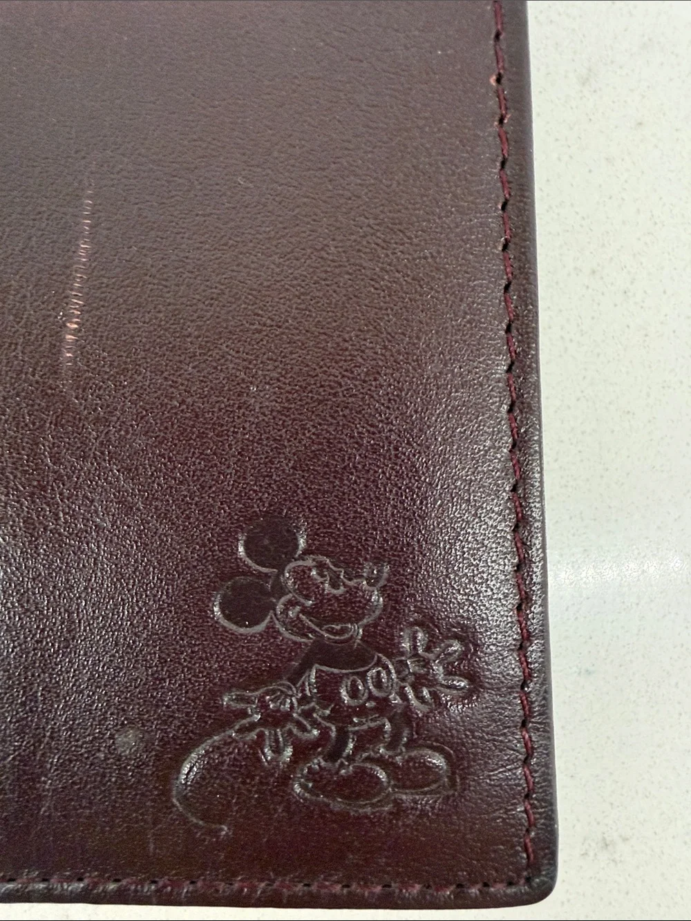 Mickey Mouse Leather Wallet - Dark Brown